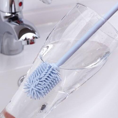 30CM Bottle Cleaning Brush Long Handle Silicone Brushes Flask Cleaner for Narrow Neck Containers EF