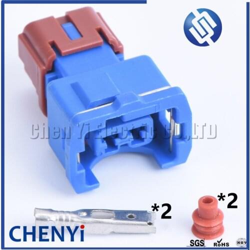 1 set blue PB186-02326 3.5mm Series 2 pin Female Waterproof Knock Detonation Sensor Plug KUM auto connectors