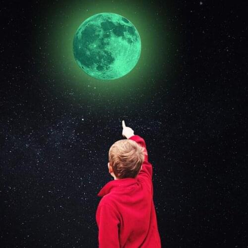 5/12/20/30cm Luminous Moon 3D Wall Sticker For Kids Bedroom Living Room Decoration Home Decals Glow in the dark Wall Stickers