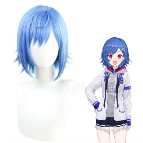 VTuber Nishizono Chigusa Wig Nyamengyo Cosplay Vliver Idol Girls Youtuber Short Straight Synthetic Hair