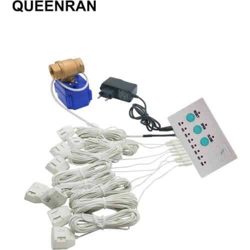 WLD-808 Water Leakage Sensor for Smart House with 1pc DN15 DN20 DN25 Valve Water Flood Overflow Leaking Detecting Alarm System