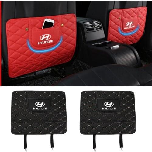 Car Seat Back Protector Cover Anti-kick Pad with Storage Bag For Hyundai Tucson Solaris IX35 Sonata Encino Interior Accessories