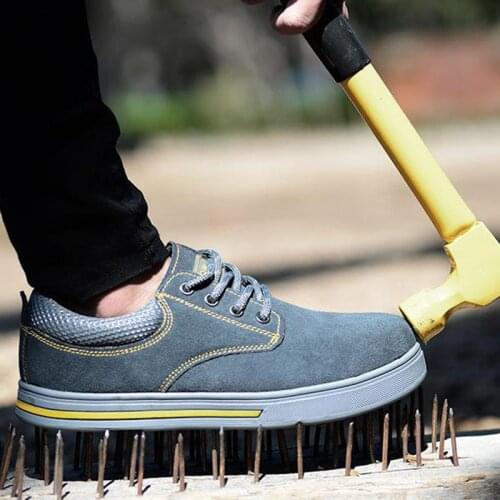 Safety Shoes Cap Steel Toe Safety Shoe Boots For Man Work Shoes Men Breathable Mesh Size 12 Footwear Wear-resistant GXZ016