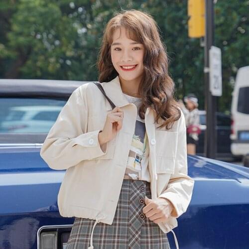 Spring Autumn Women White Denim Jacket Korean Fashion Pockets Short Preppy Style Denim Coat Female Casual Slim Jeans Jacket