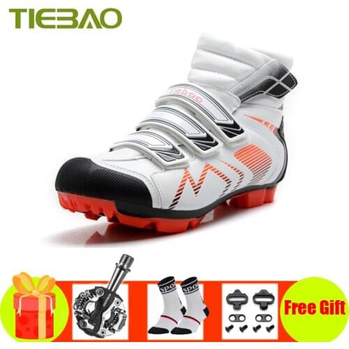 Tiebao Winter Cycling Shoes Sapatilha Ciclismo Mtb Mountain Bike Shoes Self-locking Pedales Bicicleta Mtb Bicycle Riding Sneaker