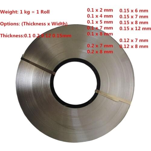 1kg/roll Thickness 0.1mm 0.2mm 0.15mm 0.12mm Nickel Plated Steel Strap Strip Sheets 18650 battery spot welding