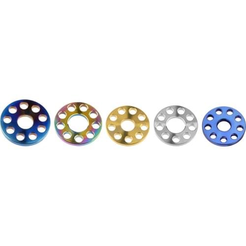 10Pcs Ti M6 M8 M10 Titanium Drilled Bolt Spacer Washer for Motorcycle Modification 9 Holes Washers