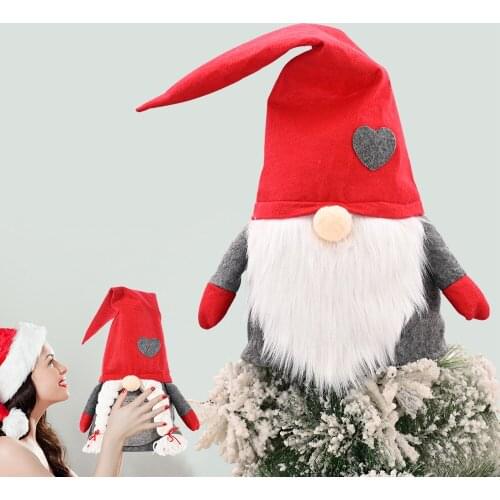 62*24cm Large Faceless Doll Decor Christmas Tree Topper Cone Spring Tree Top Ornaments Indoor Home Party Xmas Topper Decorations