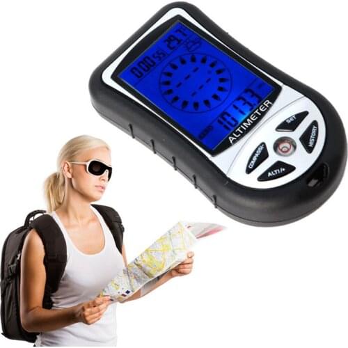 Digital 8 in 1 LCD Compass Barometer Altimeter Thermo Temperature Clock Calendar Compass for Hiking Hunting