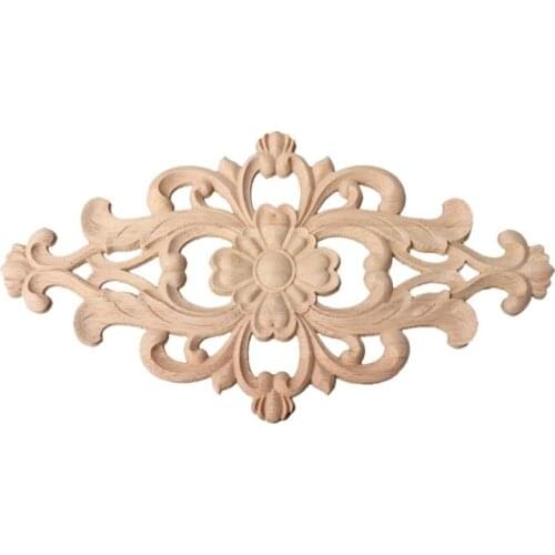 Wood Carved Corner Onlay Applique Frame Decoration Furniture Unpainted Home 2020