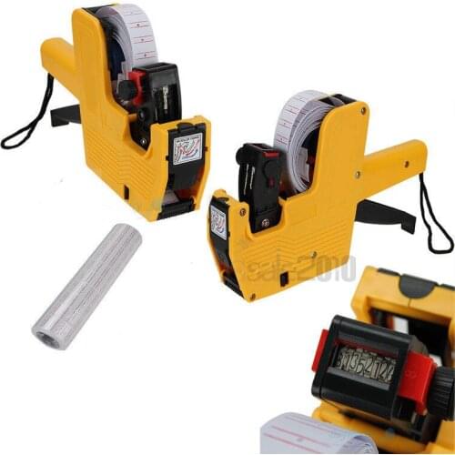[ Fly Eagle ] 2X YELLOW MX-5500 8 Digits Price Tag Gun + 5000 White w/ Red lines labels + 1 Ink