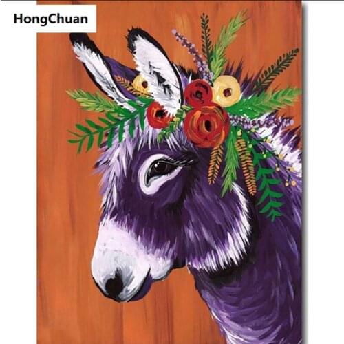 Cute Donkey Mural 5D DIY Full Square/Round Diamond Painting Diamond Embroidery Diamond Cross Stitch Home Decoration Gift