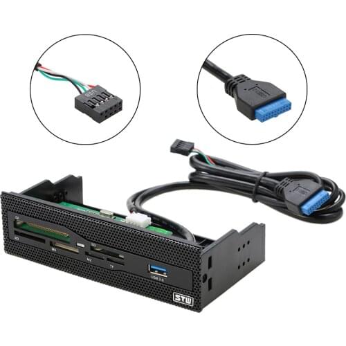 Hot USB 3.0 Internal Card Reader Media Dashboard PC Front Panel 5.25" All In 1 Card Readers Support CF XD MS M2 TF SD