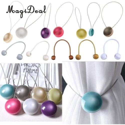 MagiDeal Exquisite 1Pc Hemispherical Ball Magnetic Curtain Buckle Holder Tieback Decor for Curtain Panel Gauze Door Home Supply