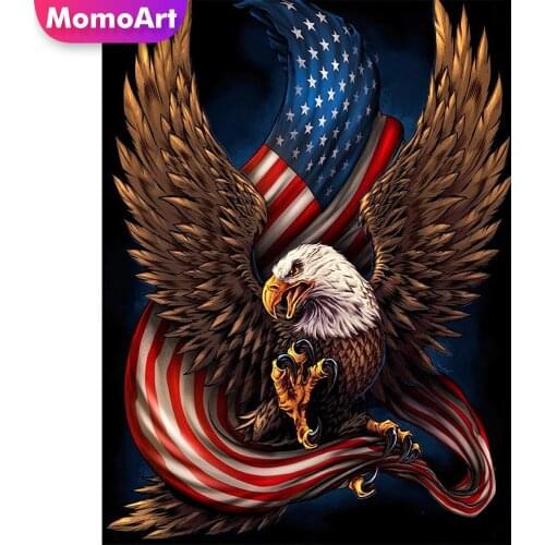 MomoArt 5D DIY Diamond Mosaic Eagle Animal New Arrival Diamond Painting Cross Stitch Kits Embroidery Needlework Decor For Home