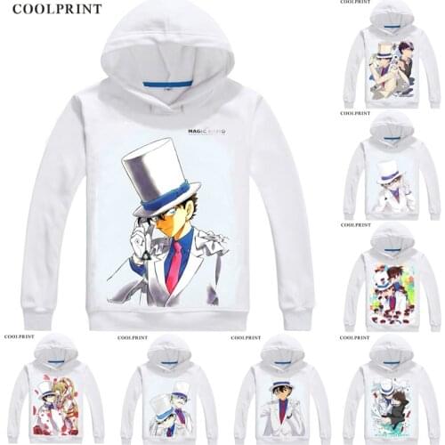 Kuroba Kaito Kid Phantom Thief Mens Hoodies Meitantei Conan Case Closed Detective Sweatshirt Streetwear Anime Hoodie Long Hooded