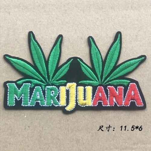 PGY Fashion Duble Leaf Patch Embroidery Iron On Cheap Patches For Clothing Jeans Jacket Cap Applique Badges DIY Accessories