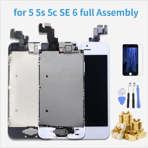 Full Set LCD Display for iPhone 5 5C 5S SE LCD Screen Touch Digitizer Full Assembly LCD Replacement Pantalla+Home Button+Camera