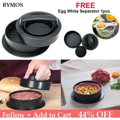 Hamburger Press Meat Pie Press Stuffed Burger Mold Maker with Baking Paper Liners Patty Pastry Tools BBQ Kitchen Accessories