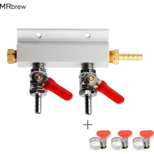 5/16'' Co2 Splitter Gas Manifold Distributor With Integrated Check Valve Gas Dispenser For Homebrew Beer Co2 Regulator Bar Tool