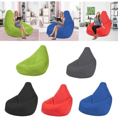 Bean Bag Chair Cover High Back Lazy Sofa Oxford Slipcover Washable Removable Lounger Seat Pouf Puff Couch Tatami Cover