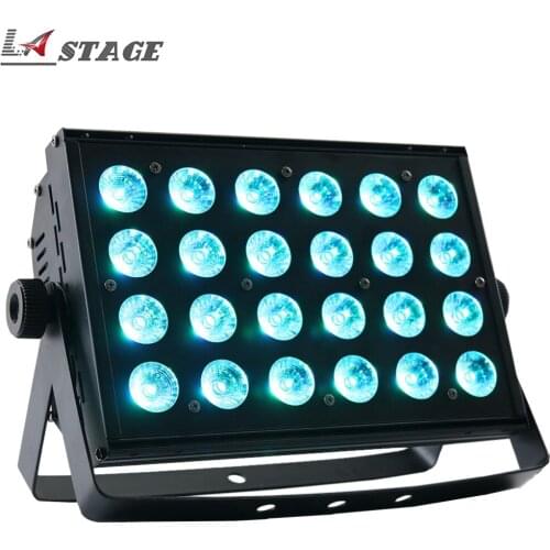 Free Shipping 24x18w RGBWA UV 6in1 Led Wall Washer Light Indoor Lighting IP20 Projection for Stage Theater Disco Nightclub