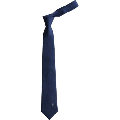 Dark blue "SHUAI"Embroidery Hand cut Premium party tie Creative neck tie Cravate Nó no pescoço галстук width :7cm DX