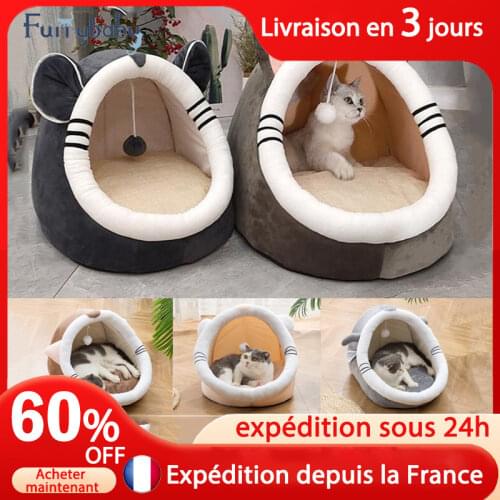 Warm Soft Cat Bed Cave Dog Soft Nest Kennel Kitten Bed House Sleeping Bag For Small Medium Dogs Supplies Winter Pet House
