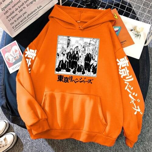 Comics Style Print tokyo revengers Hoody For Men Fashion Crewneck Streetwear Personality Warm Sweatshirt Autumn Loose Hoodies