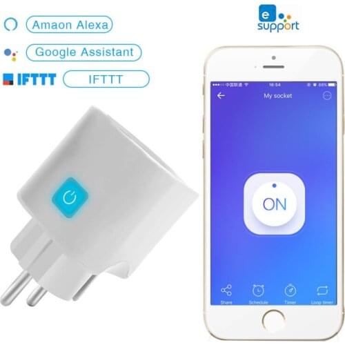 Ewelink 10A EU Smart Socket Wifi Mobile Phone Timer Switch Remote Control Work With Alexa And Google Assistant