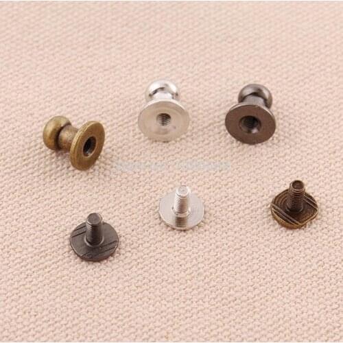 50sets 9*9mm Bronze /silver /black Color Solid Screw rivets Pacifier nail For Belt hardware accessories