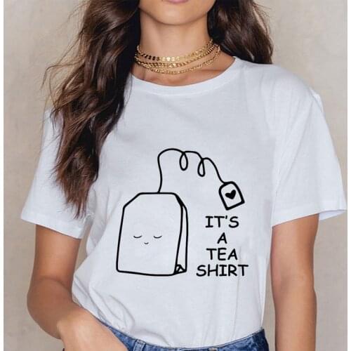 Women Funny Its A Tea Shirt Print T Shirt Femme 2020 Summer Ulzzang Vintage Harajuku Tshirt Girl 90s Graphic T-shirt Dropshiping