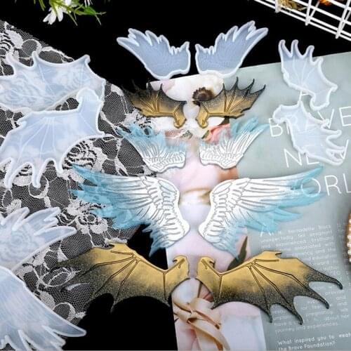 1Pair Crystal Epoxy Silicone Evil Angel Wings Mold Epoxy Mirror Resin Mold For Jewelry Making DIY Wing Mold DIY Craft Tools