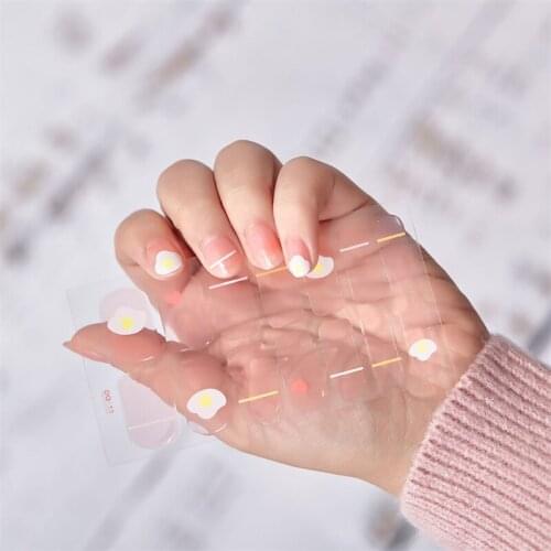 1pc Line Leopard Print Strawberry Polka Dot Pattern Bronzing 3D Three-Dimensional Nail Sticker Laser Simple Nail Sticker