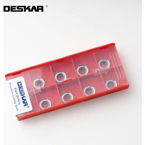 10PCS DESKAR RCGT1003MO-AL RCGT10T3MO-AL K10 CNC Lathe Cutter Cutting Blades RCGT Turning Tools For Aluminum Processing