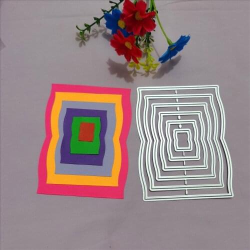 6 pçs borda retangular foto quadro de fundo metal corte morrer diy scrapbook álbum de fotos decoração cartão