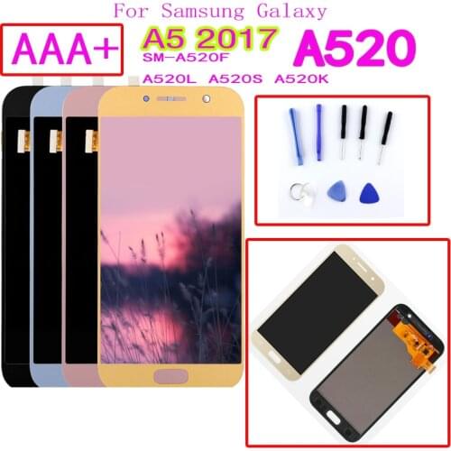 AAA+ For Samsung Galaxy A5 2017 A520F SM-A520F A520 LCD Display Touch Screen Digitizer Glass Assembly Replacement Parts