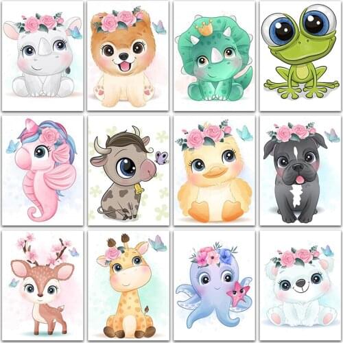 5D DIY Diamond Painting art animals deer dog duck giraffe Full Square&Round Diamond mosaic embroidery Cross stitch home decor