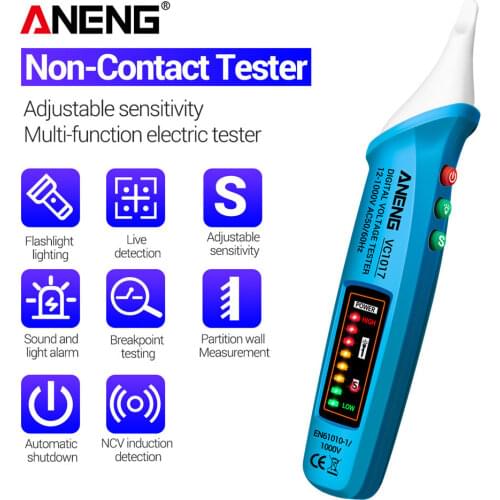 ANENG VC1017 Digital Multimeter Pen AC Voltage Meter 12-1000V NCV Automatic Voltmeter Smart Sensor Tester Buzzer Detector Tool