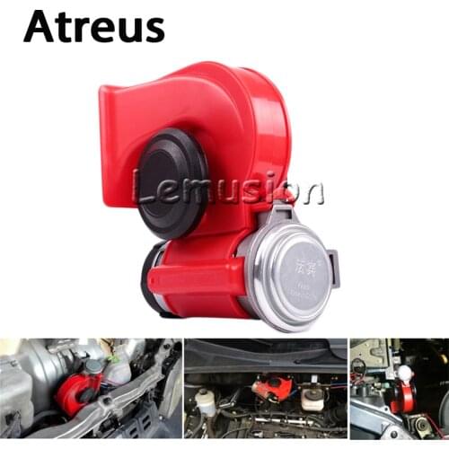 Atreus Car Styling 12V 130db Two-Tone Snail Air Horn For Mercedes w203 w204 Benz Peugeot 307 206 308 Opel Astra h j g Accessorie