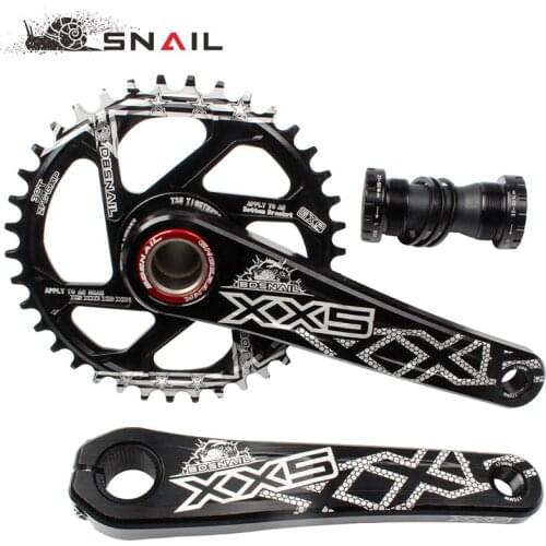 SNAIL 32 34 36 38T Mountain Bike Bike Bicycle Crankset Crank Axle for MTB Upgrade Accessaries Aluminum Alloy Cycling Bike Parts