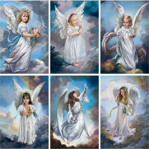 EverShine Diamond Painting Angel Cross Stitch 5D DIY Diamond Mosaic Girl Bead Embroidery Portrait Home Decor Handmade Hobby Gift