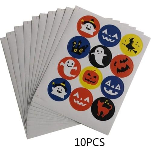 Halloween Cartoon Biscuit Bag Decoration Self Viscosity Envelope Seal Baking Package Sticker Seal Sticker