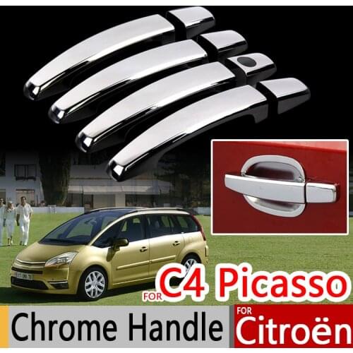 Chrome Handle Covers Trim Set for Citroen C4 Picasso 2006-2013 Grand C4 Picasso Accessories Stickers Car Styling 2007 2009 2011