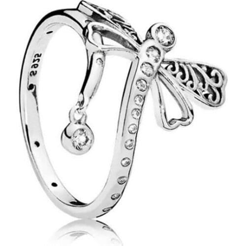 Exquisite zircon butterfly dream 925 silver ring sterling silver jewelry personalized index finger ring accessories