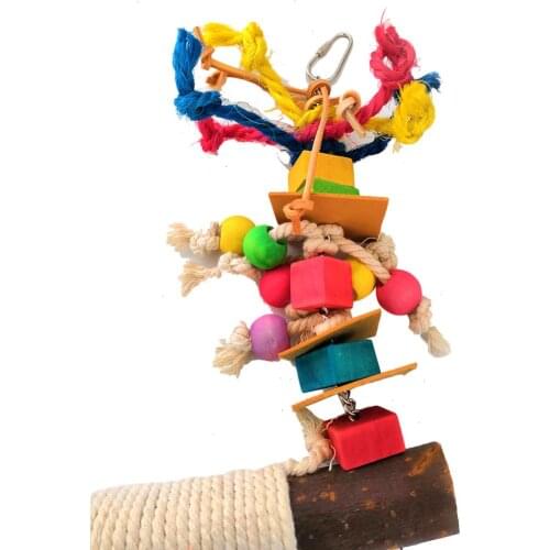 Colorful Parrot Chew Toys Bird Perch Climbing Ladder Hanging Chewing Swings Chew Bite Rope Swing For Pet Bird Outdoor Toys