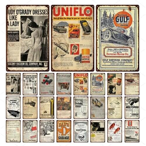 Retro Bus Motor Oil Metal Tin Sign Vintage Plaque Golf Wall Sticker Garage Decoration Bar Club Iron Painting Metal Plate 20X30Cm