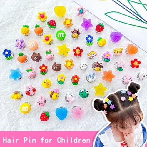 Mini Buckle Candy Color Cartoon Hairpin Braide Hair Clip Claw Small Catch Clip Girl Hairpin Barrette Headwear Hair Accessories