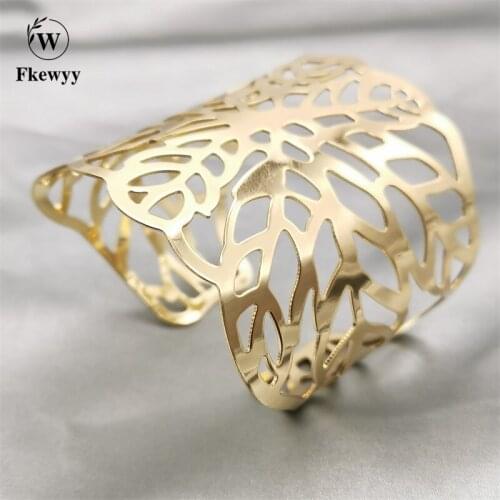 Fkewy Fashion Punk Bracelets Woman Hollow Out Luxury Jewelry Charm Bangles For Women Ethnic Party Bracelet Punk Accessories