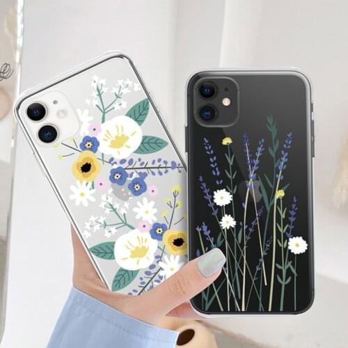 Lovebay Fashion Flower Phone Case For iPhone 11 Pro Max X XS XR Xs Max Soft TPU Clear Phone Case For iPhone 6 6s 7 8 Plus